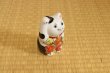 Photo6: Maneki Neko Japanese Lucky Cat Kutani Porcelain flower iroe H11.5cm (6)