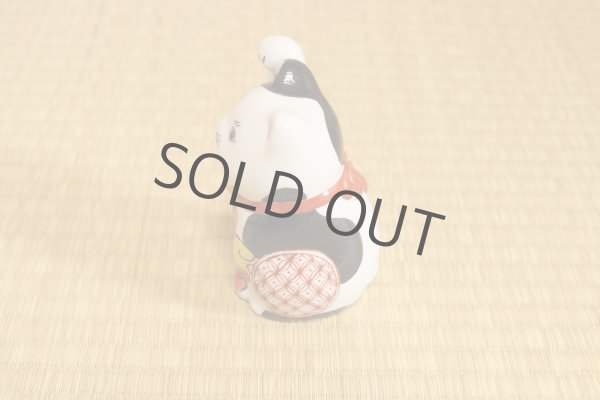 Photo4: Maneki Neko Japanese Lucky Cat Kutani Porcelain flower iroe H11.5cm (4)