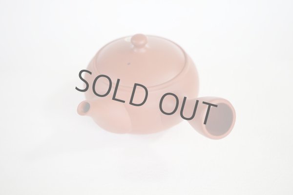 Photo7: Tokoname tea pot kyusu Jinsui Kiwami shudei red shin maru 250ml (7)