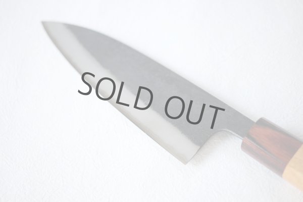 Photo2: Kosuke Muneishi Hand forged Blue #2 steel Kurouchi Santoku knife 165mm (2)