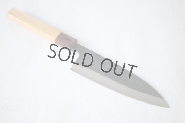 Photo5: Kosuke Muneishi Hand forged Blue #2 steel Kurouchi Santoku knife 165mm (5)