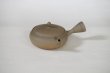 Photo2: Tokoname Japanese tea pot Gyokko pottery tea strainer flat shape yakishime 210ml (2)