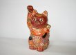 Photo2: Japanese Lucky Cat Kutani Porcelain Maneki Neko yon mori H 14cm  (2)