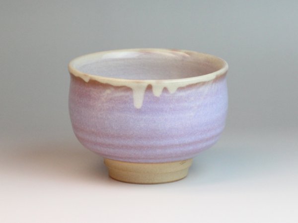 Photo1: Hagi yaki ware Japanese tea bowl Purple Raku chawan Matcha Green Tea  (1)
