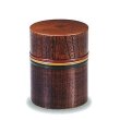 Photo1: Japanese Zelkova wooden tea caddy komanuri lacquerware (1)