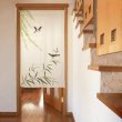 Photo1: Noren CSMO Japanese door curtain bamboo grass bird sekirei 85 x 150 cm (1)