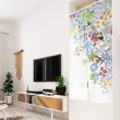 Photo2: Noren CSMO Japanese door curtain bird flower ranai 85 x 150 cm (2)