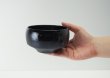 Photo3: Hasami Porcelain Japanese matcha bowl haku wabi black (3)