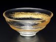 Photo1: glass Japanese tea ceremony matcha chawan bowl gold hakeme (1)