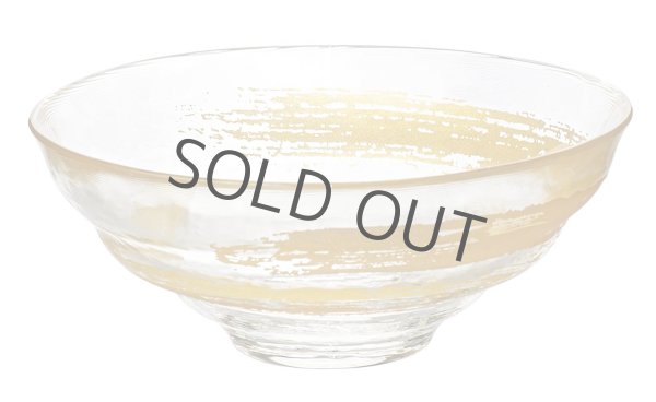 Photo4: glass Japanese tea ceremony matcha chawan bowl gold hakeme (4)