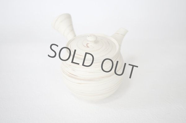 Photo5: Tokoname Japanese tea pot kyusu Kenji Takumi Haku nerikomi 220ml (5)
