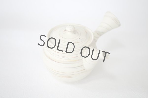 Photo7: Tokoname Japanese tea pot kyusu Kenji Takumi Haku nerikomi 220ml (7)