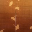 Photo2: Noren Mitsuru Japanese linen door curtain Kakishibu ginkgo 88 x 150cm (2)