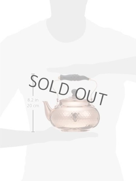 Photo3: Japanese Copper kettle hammered wan Shinkodou wooden handle 2.0L (3)