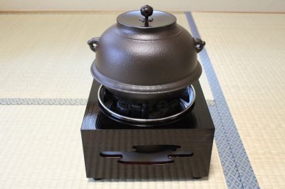 Photo3: Electric charcoal heater Japanese tea ceremony Hakoburo wood box 