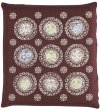 Photo2: Japanese floor pillow cushion cover zabuton cotton meisen family crest 55 x 59cm (2)