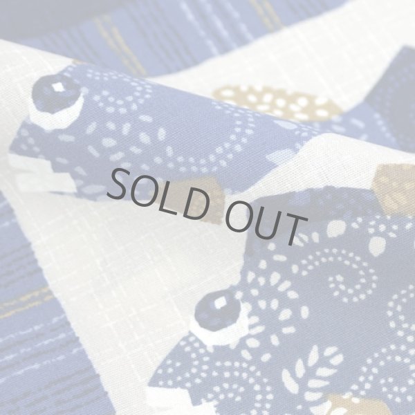 Photo4: Japanese floor pillow cushion cover zabuton cotton meisen fish 55 x 59cm (4)