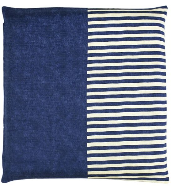Photo1: Japanese floor pillow cushion cover zabuton cotton meisen striped 55 x 59cm (1)