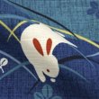 Photo4: Japanese floor pillow cushion cover zabuton cotton meisen rabbit 55 x 59cm (4)
