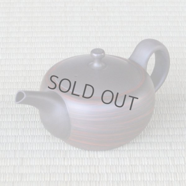 Photo2: Tokoname Japanese tea pot Tosen wide ceramic tea strainer nerikomi 210ml (2)