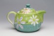 Photo1: Seto pottery Japanese tea pot koharu flower stainless tea strainer 500ml (1)