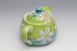 Photo3: Seto pottery Japanese tea pot koharu flower stainless tea strainer 500ml (3)