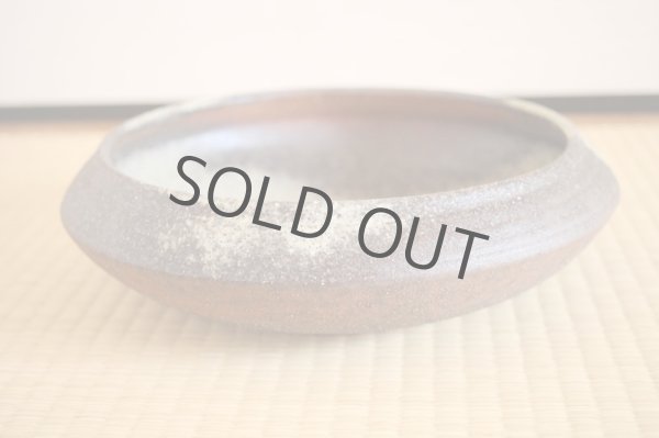 Photo6: Ikebana Suiban Vase Shigaraki Japanese pottery Round koto-yohen D 31cm (6)