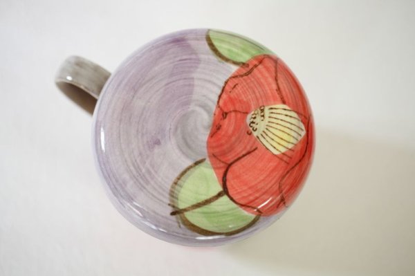 Photo12: Mino Japanese pottery mug tea coffee cup camellia with strainer and lids set of 2 (12)