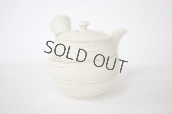 Photo2: Tokoname Japanese tea pot kyusu Kenji Takumi Haku nerikomi 220ml (2)