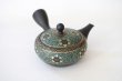 Photo1: Tokoname Japanese tea pot kyusu YT Shohou aochibu blue gold 260ml (1)