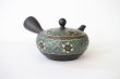 Photo5: Tokoname Japanese tea pot kyusu YT Shohou aochibu blue gold 260ml (5)