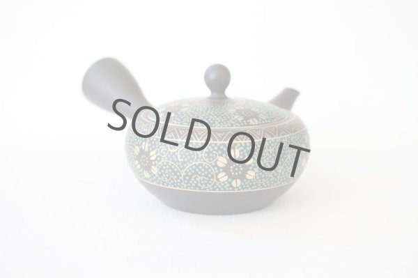 Photo5: Tokoname Japanese tea pot kyusu YT Shohou aochibu blue gold 260ml (5)