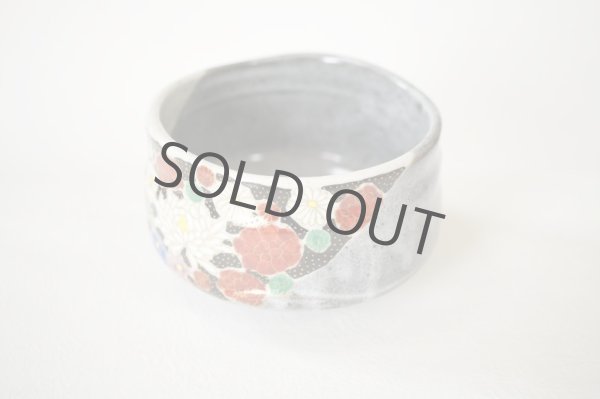 Photo6: Kutani porcelain Japanese tea ceremony matcha bowl hai hanazume (6)
