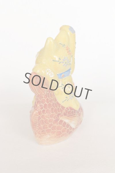 Photo8: Japanese Lucky Cat Kutani yaki ware Porcelain Maneki Neko Kinsai Yellow mori (8)
