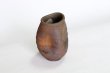 Photo9: Shigaraki pottery MG Japanese wall-hanging vase yohen wide mouth H12cm (9)