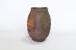 Photo5: Shigaraki pottery MG Japanese wall-hanging vase yohen wide mouth H12cm (5)