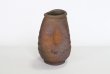 Photo4: Shigaraki pottery MG Japanese wall-hanging vase yohen wide mouth H12cm (4)