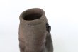 Photo3: Shigaraki pottery MG Japanese wall-hanging vase yohen wide mouth H12cm (3)