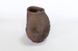 Photo2: Shigaraki pottery MG Japanese wall-hanging vase yohen wide mouth H12cm (2)