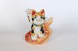 Photo12: Japanese Lucky Cat Kutani Porcelain Maneki Neko porgy Tai nori kenaga H15.5cm (12)