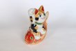 Photo11: Japanese Lucky Cat Kutani Porcelain Maneki Neko porgy Tai nori kenaga H15.5cm (11)