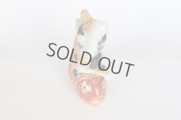 Photo10: Japanese Lucky Cat Kutani Porcelain Maneki Neko porgy Tai nori kenaga H15.5cm (10)