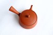 Photo6: Tokoname tea pot kyusu Gyokko pottery tea strainer red shudei flat hira 160ml (6)