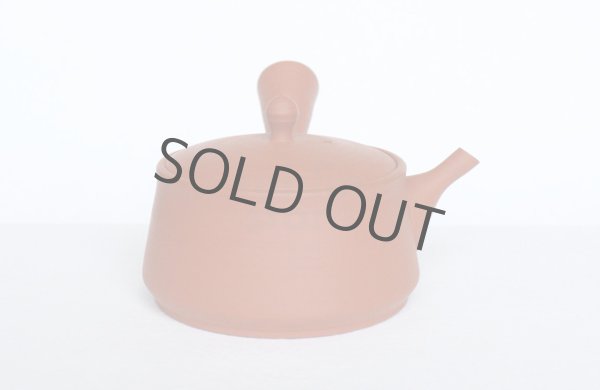 Photo5: Tokoname tea pot kyusu Gyokko pottery tea strainer red shudei flat hira 160ml (5)