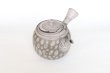 Photo4: Tokoname Japanese tea pot kyusu Kenji nerikomi gray clay 320ml (4)