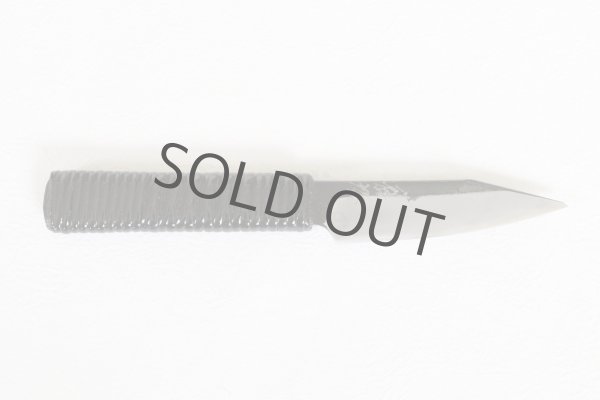 Photo11: Shokei Funaki Kurouchi white 2 steel Lacquer wisteria string cord handle Tanto Fixed Blade Knife 95mm (11)