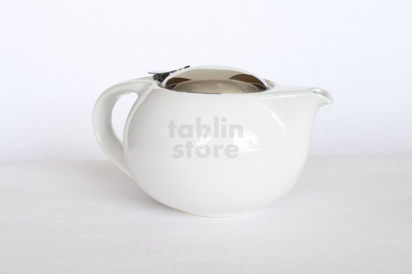 Photo1: Japanese ceramics tea pot ZEROJAPAN Saturn white 520ml M (1)