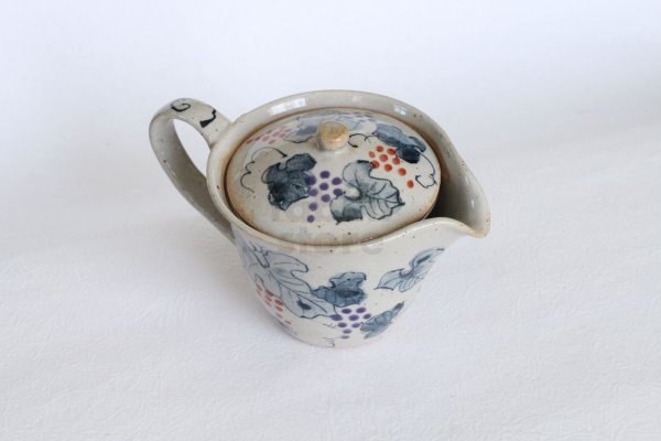Photo8: Seto yaki ware Kobiki Somebudo Japanese tea pot made by Afuku Kiln 250ml (8)