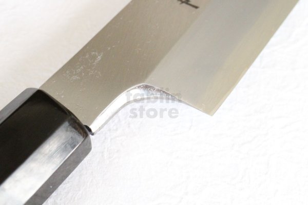 Photo4: SAKAI TAKAYUKI Ginsan Yasuki silver-3 steel Kasumi Ebony wood Kiritsuke Sashimi knife 270mm (4)