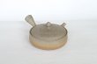 Photo2: Tokoname 2H Japanese tea pot Gyokko pottery tea strainer flat shape yakishime 170ml (2)